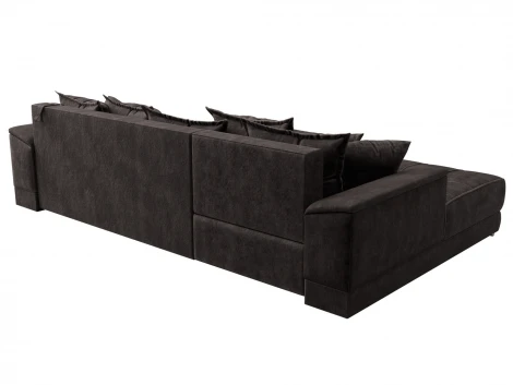 Диван угловой НордСтар левый угол (ДСП,Брус/Пластик/Велюр/Коричневый) Лига Диванов 127938L