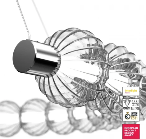 Подвесной светильник Amulet MOD555PL-L30CH4K (LED, 220V, на тросе, шарики, кольцо, бусы)