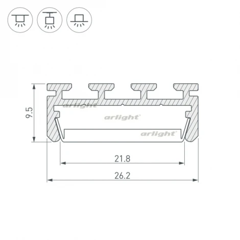 Профиль PLS-LOCK-2000 ANOD (Алюминий) 016397 Arlight