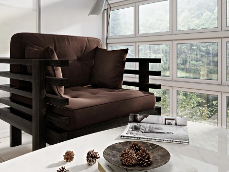 Кресло Arsko Стоун венге шоколадный велюр