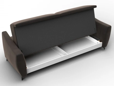 Диван-книжка Лига-095 НПБ (ДВП,ДСП,ЛДСП,Брус,Фанера,ЛДВП/Металл/Велюр/Коричневый) Лига Диванов 132535