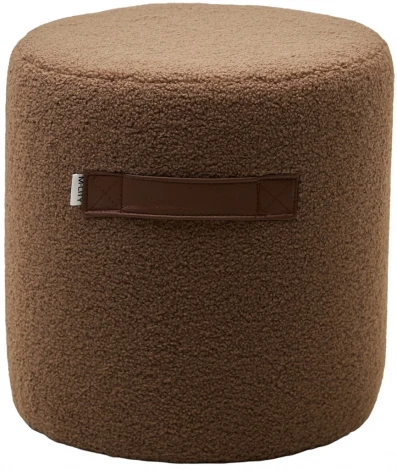 Пуф для гостиной HARTA NINI-02 Тауп, teddy / TKS-03 темно-коричневый, экокожа M-City 629M04979