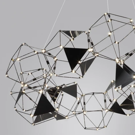 Подвесная люстра Odeon Light Trellis 5087/56L черный хром/металл LED 56W 4000K 3360Лм (220V, на тросе)