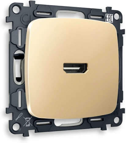 Комплект механизма Ambrella Volt розетки HDMI 2.0 OMEGA MO614010 Шампань 40V/500mA 2.0GHz 5-18Gbit/s QUANT