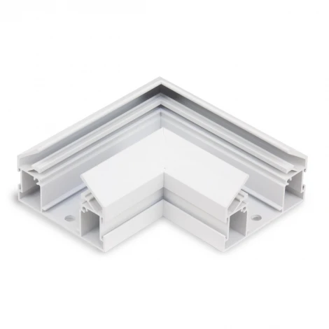 Угловой соединитель горизонтальный для шинопровода с закладным профилем белый для натяжного потолка ПВХ AM Group AM540 WH SMART