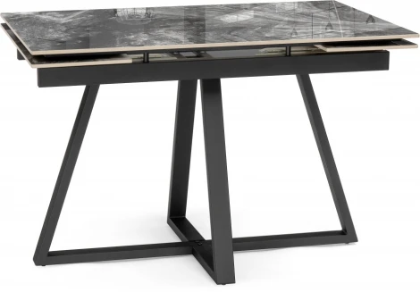 Керамический стол Силлем 120 (Силлем 120(180)х80 риальто серый темный / черный) Woodville арт.588067