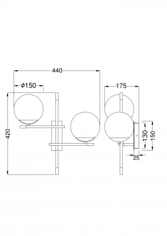 Бра Maytoni Nostalgia MOD048WL-02G (220V, шарики)