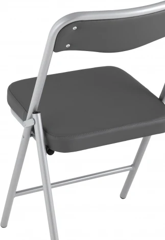 Складной стул Stool Group Джонни экокожа серый каркас металлик УТ000035368
