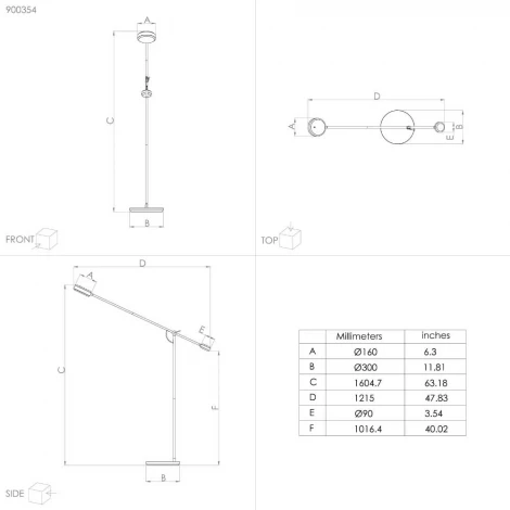 Торшер светодиодный с диммером и сенсорным выключателем Eglo CLAVELLINA 900354