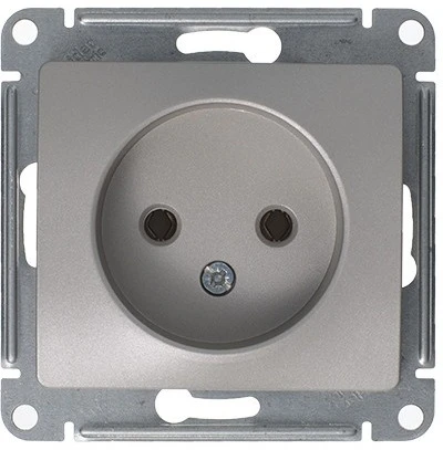 Розетка встраиваемая с заземлением (платина) Systeme Electric Glossa GSL001243