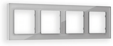 Рамка Ambrella Volt ALFA Platos (Серебро Стекло органическое) 4-ая AF330404