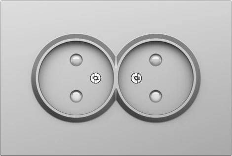 Накладка для розетки 2-й без заземления, со шторками 16A 250 В~, сталь Donel S08 DS22637