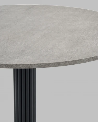 Стол Stool Group круглый Фризбин D90, Стол Stool Groupешница МДФ сегни темный, основание металл черный УТ000041629