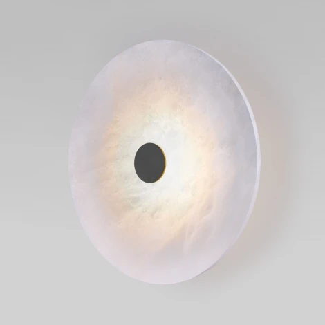 Светодиодный настенный светильник Eurosvet Thasos 40341 LED черный с мраморным рассеивателем (220V, круглые)