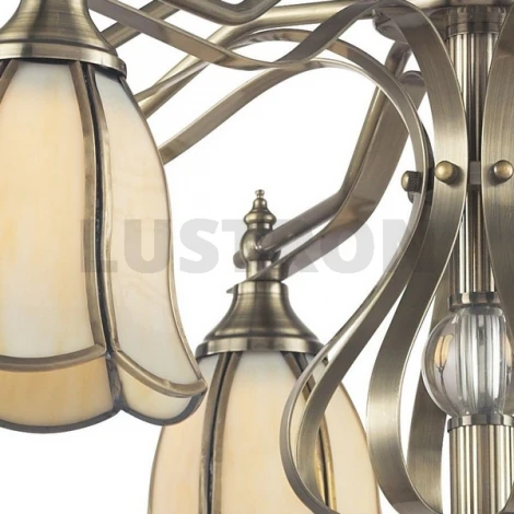 Потолочная люстра N-Light 662 662-08-52 antique brass + tiffany