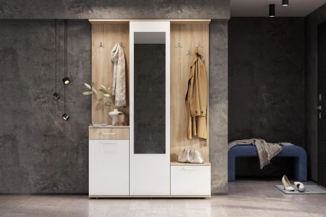 Прихожая Арника ПР 1, Дуб сонома, Белый