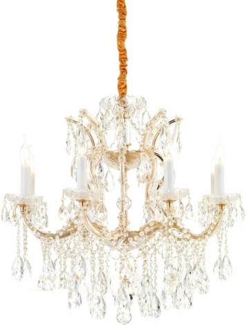 Подвесная люстра iLamp Diamond 6071-8 GD+CL (220V, на цепи, подсвечник, свеча)