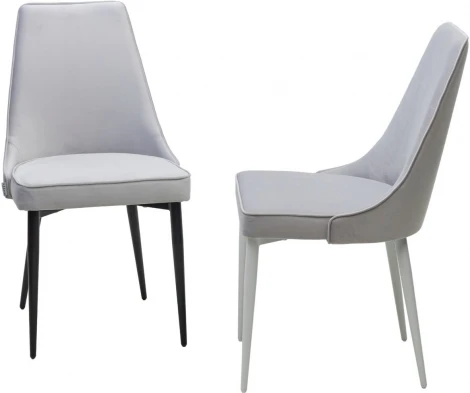 Стул M-City NEPAL-P СВЕТЛО-СЕРЫЙ BM-4, велюр/ белый каркас