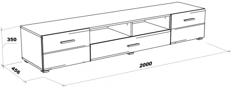 ТВ-тумба Woodville Shine 200 белая / белый глянец 412548