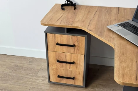 Лайт-2 Стол компьютерный 1200 угловой Mebelson (ЛДСП/Дуб крафт золотой,Серый) арт.SKL2.2N02.3319