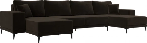Диван П-образный Льюес (Коричневый/Микровельвет) Лига Диванов арт.122418
