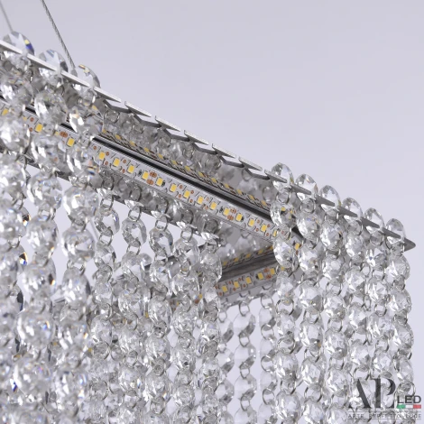 Подвесная люстра светодиодная APL LED Sicilia SH04.71.C.Ni.4000 (220V, хрусталь, на тросе)