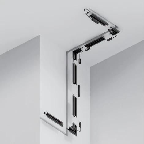 Шинопровод под гипсокартон встраиваемый магнитный черный 2м Maytoni Busbar trunkings Exility TRXM034-422B (48V)