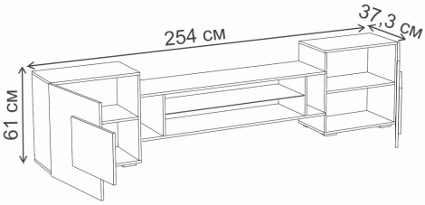 ТВ-тумба Лисмор (Лисмор белый / сонома) Woodville арт.563525