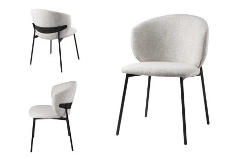 Стул БЕЛЛА, цвет H-14 Серый, велюр / черный каркас M-City 64808