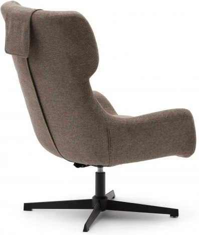 Zalina Вращающееся кресло с подлокотниками из светло-коричневой синели La Forma (ex Julia Grup) арт.178408