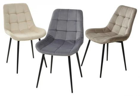 Обеденный стул M-City ХОФМАН, цвет бежевый #H06, велюр / черный каркас 4 шт./1 к