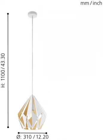 Подвесной светильник Eglo Carlton 1 49932 (220V, на проводе)