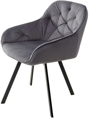 Стул GALE 360 град. поворот. BLUVEL-14 GREY, велюр/ черный каркас, М-City