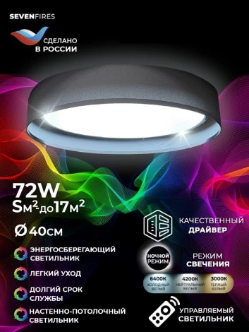 Потолочный светильник Seven Fires Лагом 48203.40.72.77BK-BK