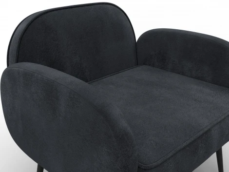 Кресло Лига-086 (Фанера/Металл/Велюр/Темно-серый) Лига Диванов 132440