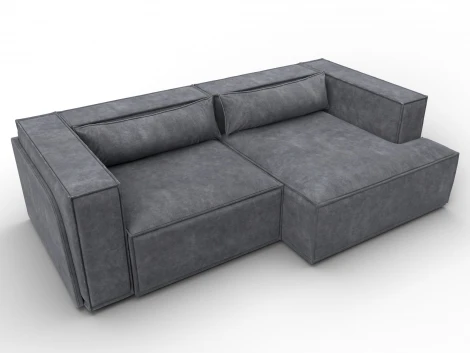 Диван угловой Лига-061 угол правый (ДСП,Брус,Фанера,Велюр/Темно-серый) Лига Диванов 131145