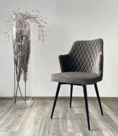 Стул HERMAN 360 град. ГРАФИТ #14, велюр / черный каркас M-City 461MC04746