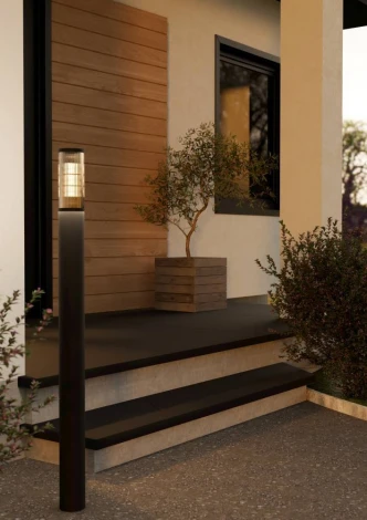 Уличные наземный светильник Eglo Salle 901035 1X15W (E27), IP54 алюминий, пластик, чёрный/пластик, полупрозрачный