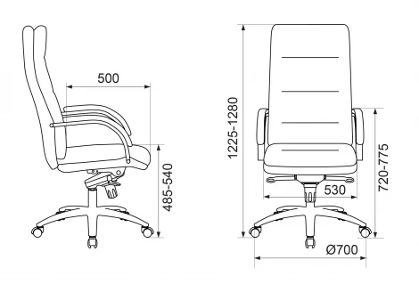 Кресло руководителя Бюрократ T-9927SL черный кожа крестовина металл хром
