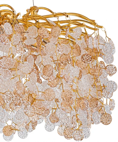 Подвесная люстра Escada Astrea 2112/10P 10х40Вт Е14, металл/хрусталь, золото/прозрачный (220V, на тросе, листья, ветки)