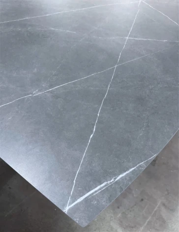 Стол FOGGIA 140 KL-136 Серый мрамор матовый, итальянская керамика/ черный каркас М-City