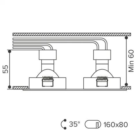 Встраиваемый светильник под лампу GU5.3 белый Wolta Alto WDL-GU5.3/01W-02