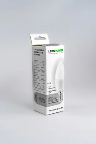 Лампочка светодиодная E14 8Вт 4000K LEDS POWER 006697