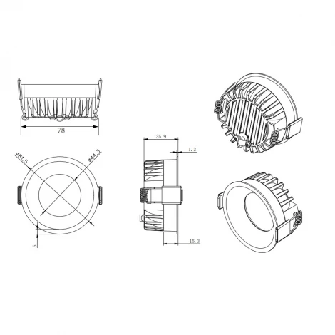 Встраиваемый светильник Donolux Crater DL20761R10W1B 10W 876Lm 3000K черный