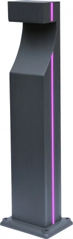 Наземный уличный светильник Kink Light Келси 09205-F(220V),16(10) серый, с декоративной розовой подсветкой 220V Led 6W (IP65)