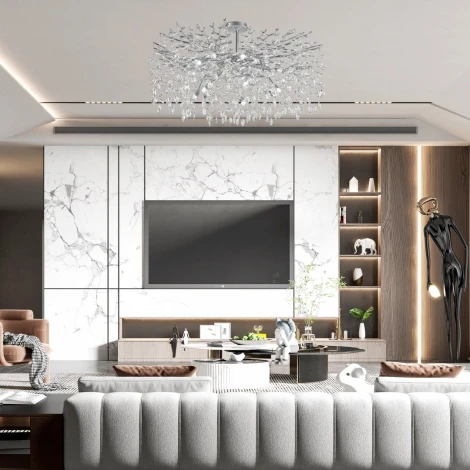 Потолочная люстра хрустальная на штанге Arte Milano Milano-1 23111.1000.14.G9.B CR (220V)