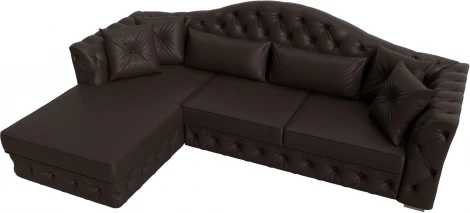 Диван угловой Артис левый угол (Коричневый/Экокожа) Лига Диванов арт.121635L