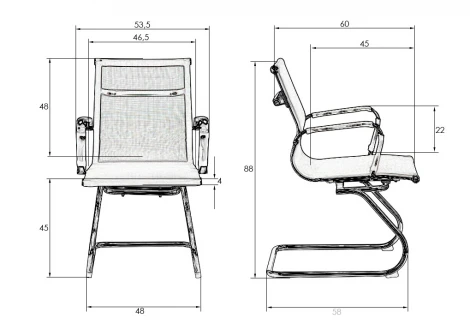 Набор 2 шт офисное кресло для посетителей DOBRIN CODY MESH (бежевый (22039))