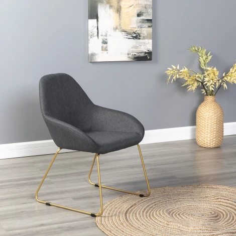 Кресло Kent темно-серый/Линк золото R-Home арт.410119134h_ТмСер_золото_линк