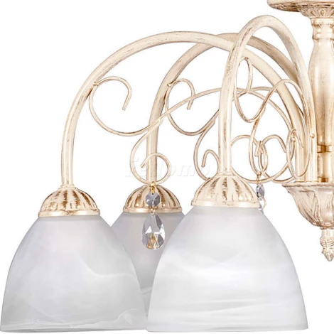 Люстра потолочная Day&Night, 6 плафонов, бежевый с золотом, белым и прозрачным